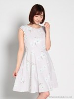 中花フィット&フレアーOP/ベビーピンク