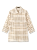 麻スラブチェックシャツ/ベビーピンク(271)