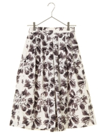 ・フラワー大柄プリントスカート/アイボリー