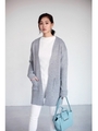 【AZUL by moussy】Wフェイスノーカラーコーディガン/T.GRY
