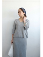 【AZUL by moussy】スウェッターVネックボックス7分プルオーバー/KHA