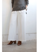 【AZUL by moussy】二重織ロングワイドパンツ/BLK
