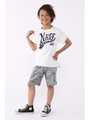 【KIDS】NAVYフェイクレイヤードクルーネック半袖T/WHT