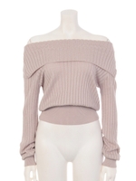 オフショルニット/ライトグレー