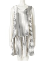 ストライプコンビネゾン/ホワイト