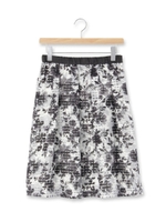 フラワー柄ミディ丈プリーツスカート/サックス(190)