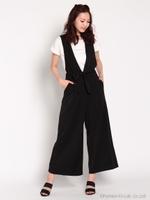 リボン付サロペット/ブラック