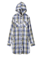 PLAID HOODIE SHIRT DRESS/ネイビー