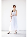 【AZUL by moussy】シャドーボーダースリットマキシワンピース/柄WHT