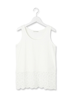 アイスリー裾レースタンクトップ/ブラック(019)