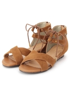 クロスレースアップサンダル/キャメル(041)
