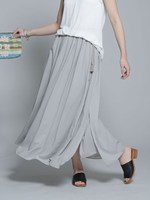 シフォン×カットスリットマキシスカート　セット/アイボリー