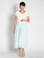 セットアップ風衿ぐりスカラップマキシOP　2/ラベンダー