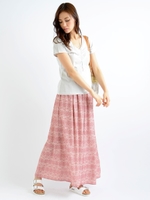 ボタニカルプリント2wayマキシスカーチョ/ピンク柄