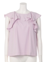 ラッフルスリーブブラウス/ネイビー