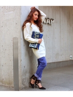 【chille anap】82丈春ニットワンピース/グレー(006)