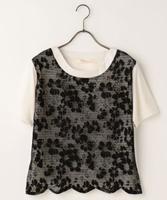 オパール花柄切り替えトップス