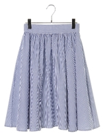 ストライプギャザースカート/ブルー