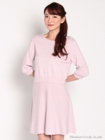 バルーン袖ニットワンピース/ネイビー