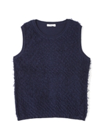 フリンジジャガードノースリニット/ホワイト(031)