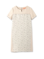 メランジフラワー切り替えワンピース/ベージュ(452)