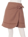 リネンライクミニスカート/モカ