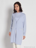 ロングカーディガン×ニットセット/ライトブルー