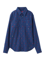 APPLE EMBROIDERY SHIRT/ブルー
