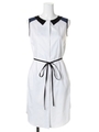 BICOLOR SHIRT DRESS/WHITE