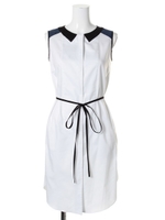 BICOLOR SHIRT DRESS/WHITE