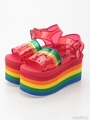WATERMELON HIGH SOLE SANDAL/PINK×LIGHT PINK