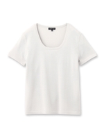 [L]レーヨン混ベーシックニット/ホワイト(001)