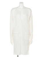 springカラーロングニットカーデ/WHT