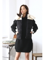 【AZUL by moussy】TCポンチボア切替中綿ベスト/T.GRY