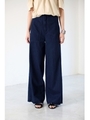 【AZUL by moussy】ハイウエストワイドデニムパンツ/BLU