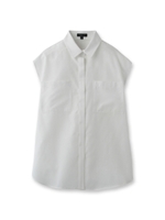 コットンMIXフレンチスリーブシャツ/ホワイト(001)