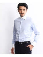 サシコヘリンボンワイドカラークレリック シャツ/ライトブルー(091)