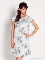 サック花柄ワンピース/イエロー