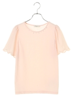 スカラップシフォンスリーブプルオーバー/ライトピンク
