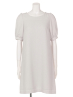 袖スリットサックワンピース/カーキ