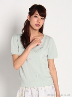 sweetジュエルガーデンニット/ライトブルー