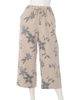 【se】リネンライクリゾートワイドパンツ/ベージュ