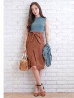 スエードAラインスカート/ベージュ