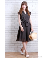 ブラウス×スカートコーディネートセット/ネイビー