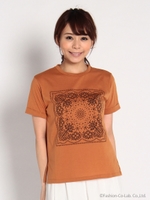 プリントティーシャツ/シロ