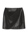 ワンタックレザーミニスカート/BLK