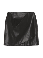 ワンタックレザーミニスカート/BLK