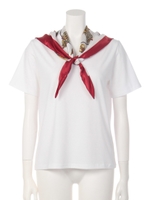 [2点セット]スカーフ付Tシャツ/レッド