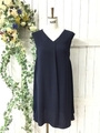 サイドプリーツワンピ/ネイビー