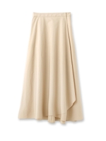 ロングラップスカート/ダークブラウン(043)